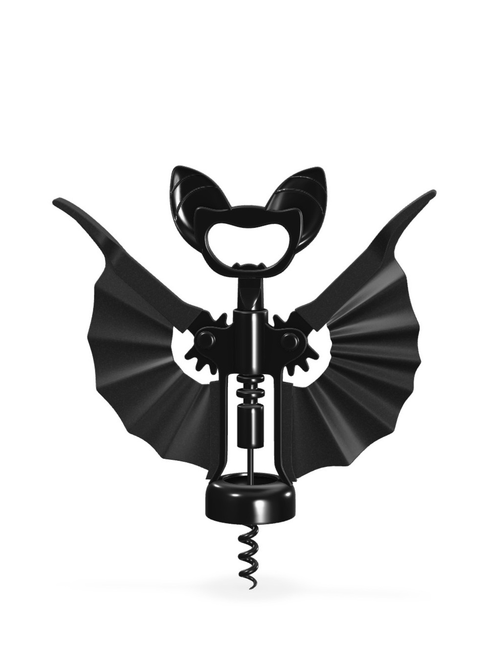 Black Bat-Style Corkscrew Bottle Opener - OTOTO